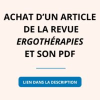 Achat d’un article de la revue ergOThérapies et son PDF